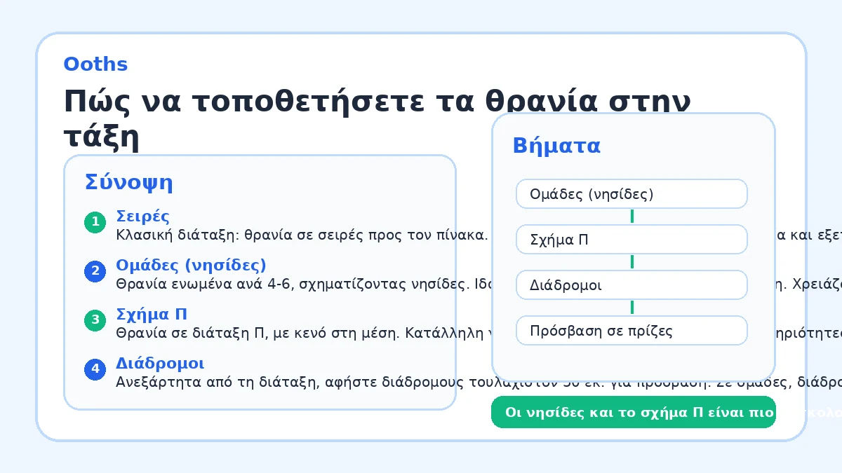 Πώς να τοποθετήσετε τα θρανία στην τάξη