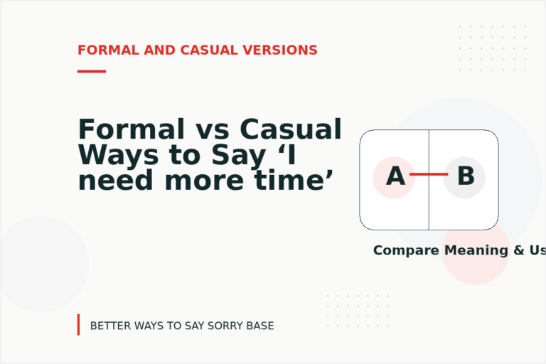 Formal vs Casual Ways to Say ‘I need more time’ Formal vs Casual Ways to Say ‘I need more time’